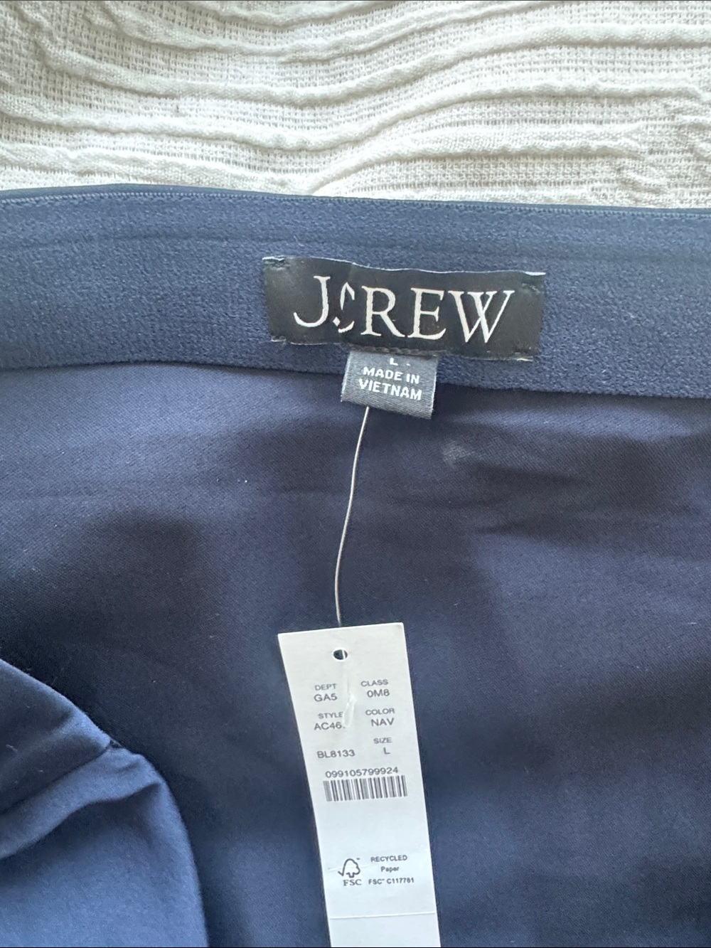 Women’s A-Line Slip Skirt in Deep Navy - Picture 2 of 3